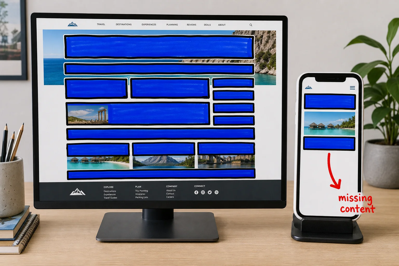 Google indexes and ranks your site based on the mobile version, so any content that exists only on desktop is effectively invisible to search.