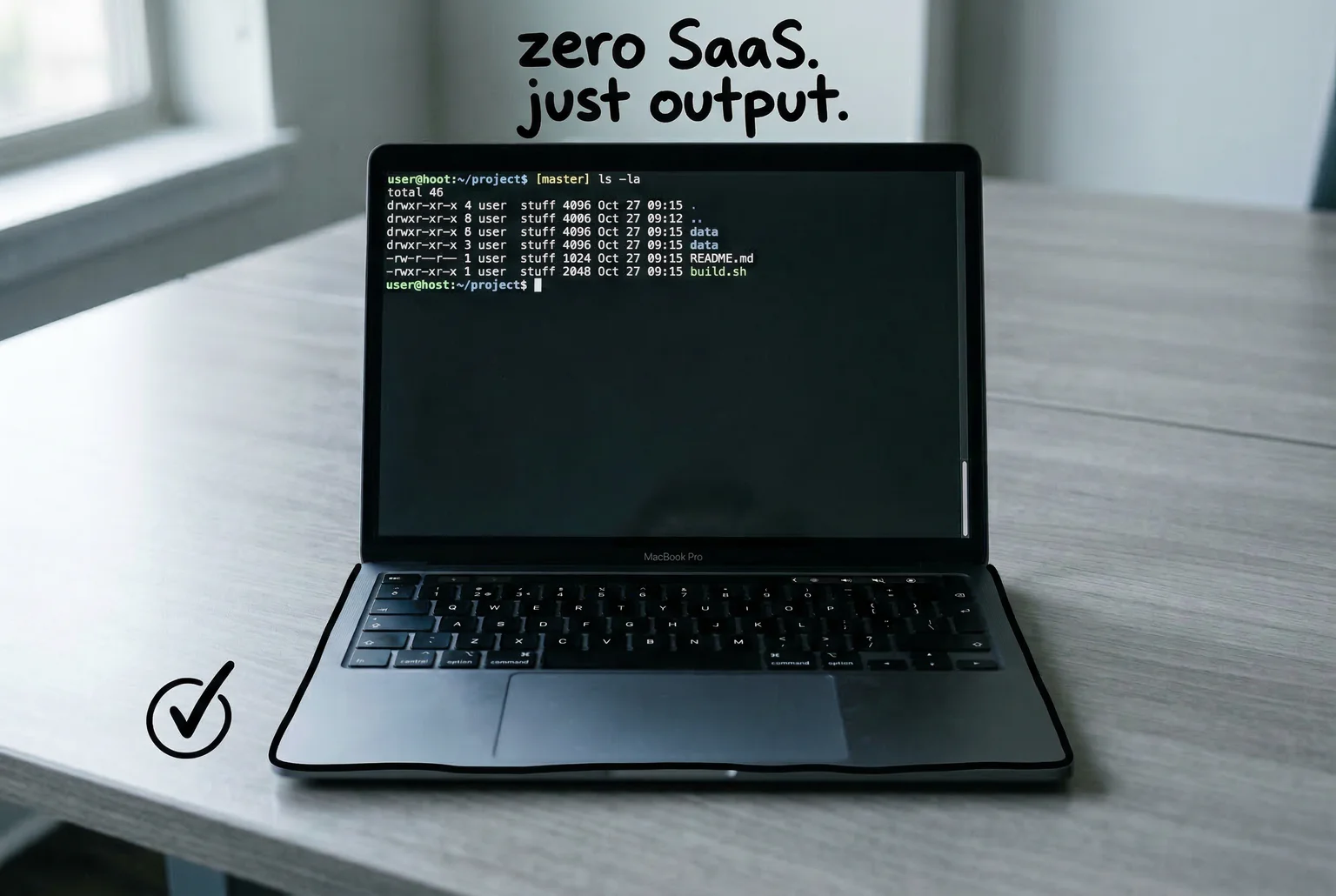 No integration layer, no dashboard login — just a command, and output you can ship.
