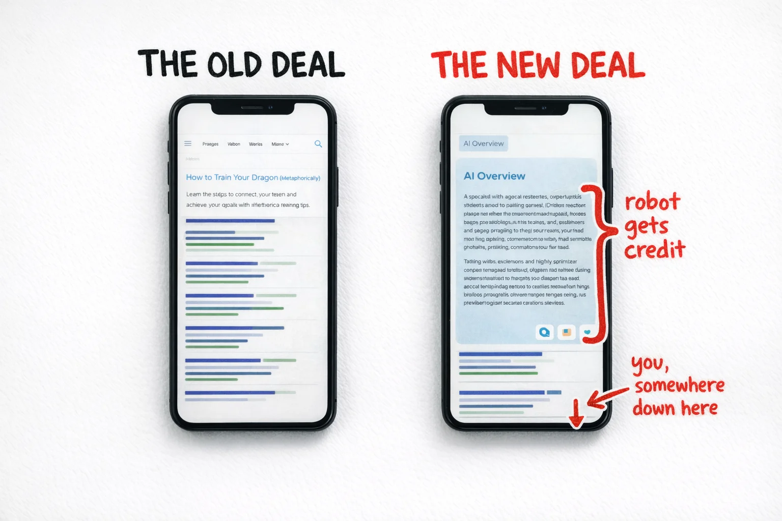Left: the deal you signed up for. Right: the deal Google quietly changed in May 2024.