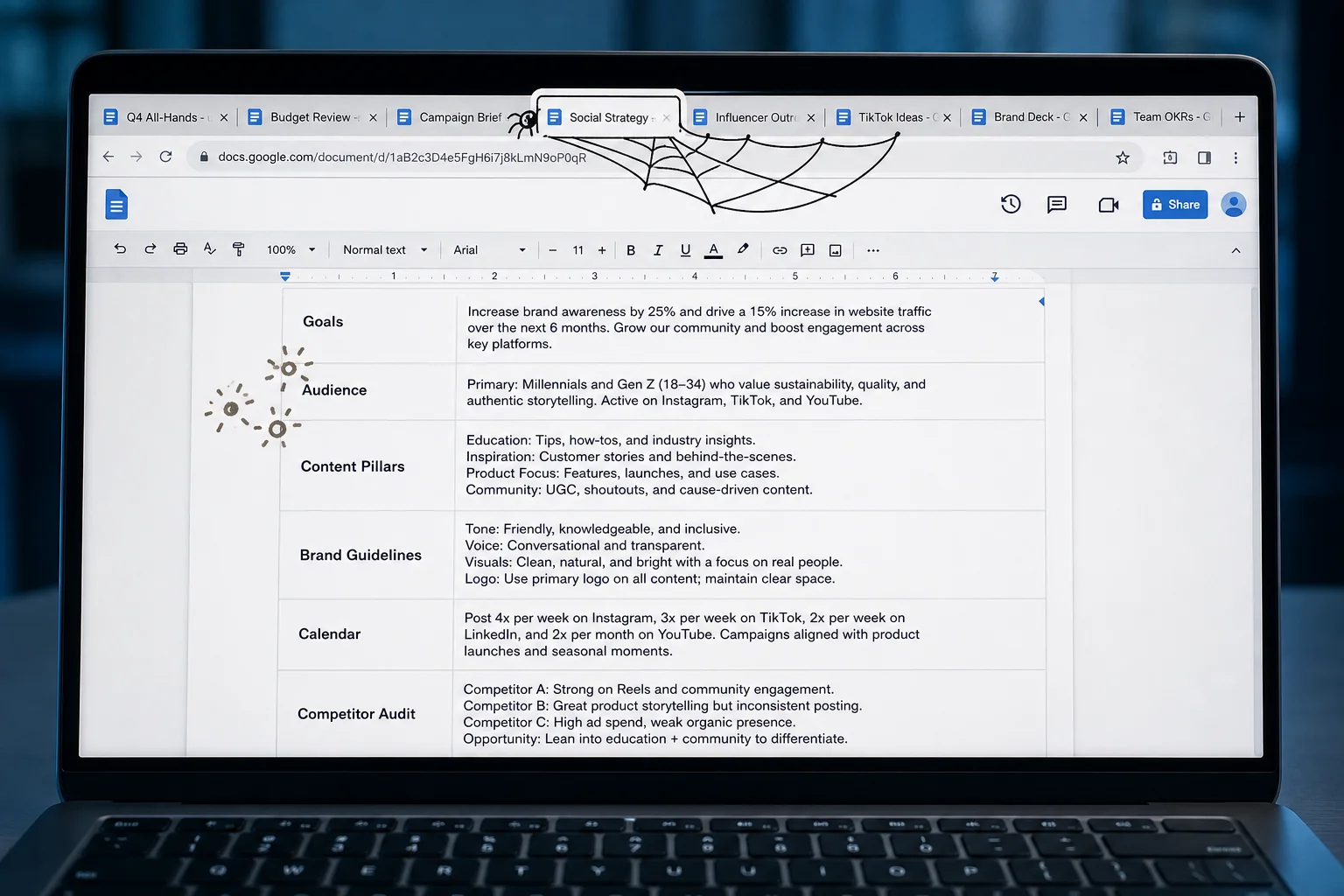A fully filled strategy template is still just a document if it never changes what anyone does next.