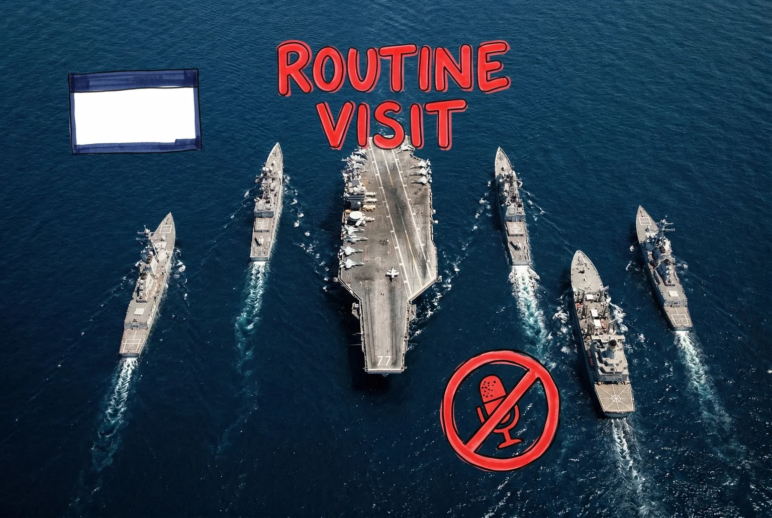 The carrier strike group that was unavailable for comment, annotated accordingly.