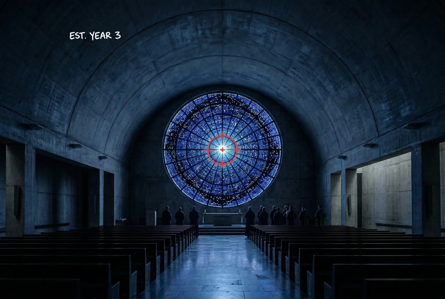 Year three: the blueprints have already been filed, the coordinates confirmed, the choir frequencies finalized.