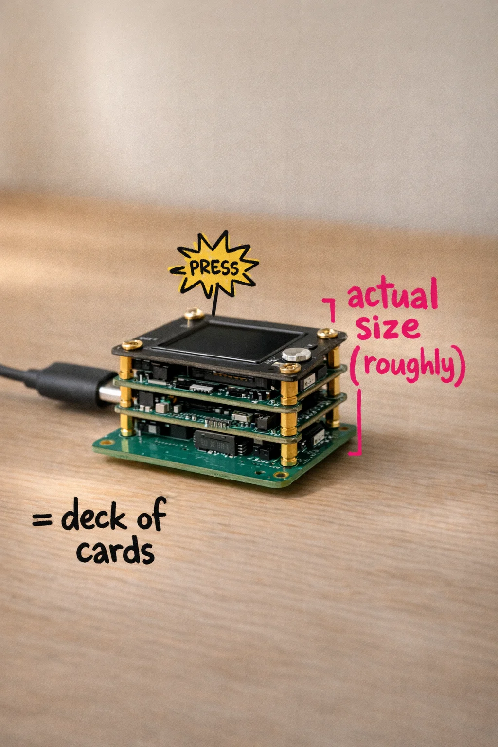 The whole thing. Sitting on a desk. Being smug about how small it is.