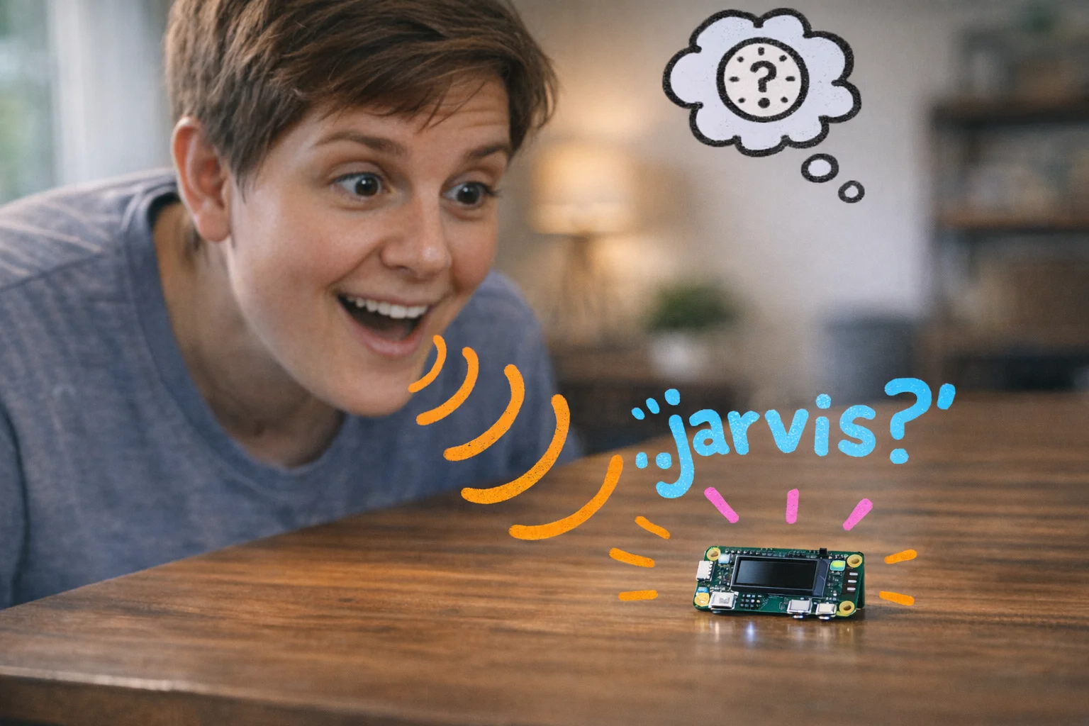 Just say "Jarvis" out loud to a small computer on your desk, like a completely normal person.