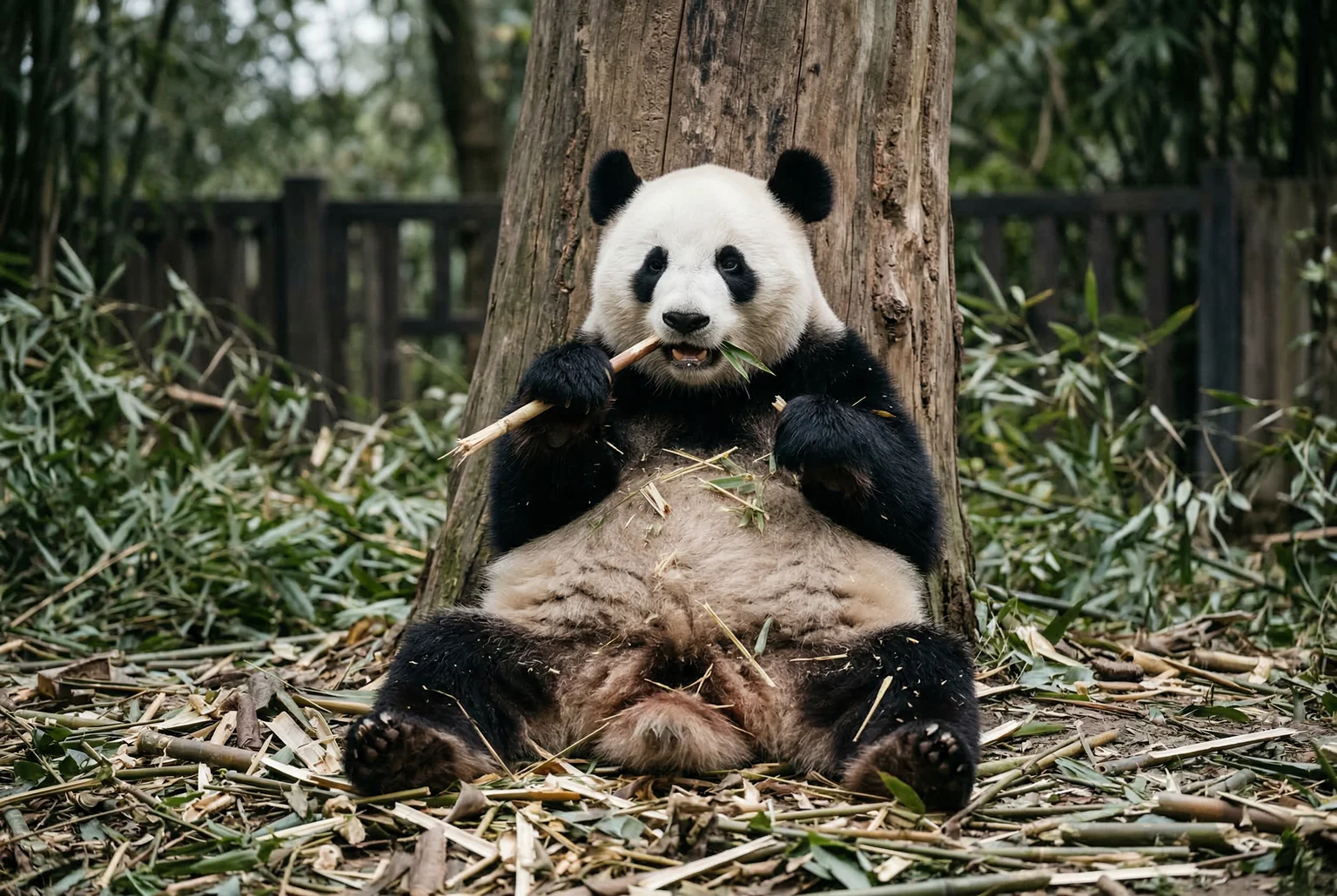 Forty pounds of bamboo a day. Sixteen hours of eating. Zero awareness of its own diplomatic portfolio.