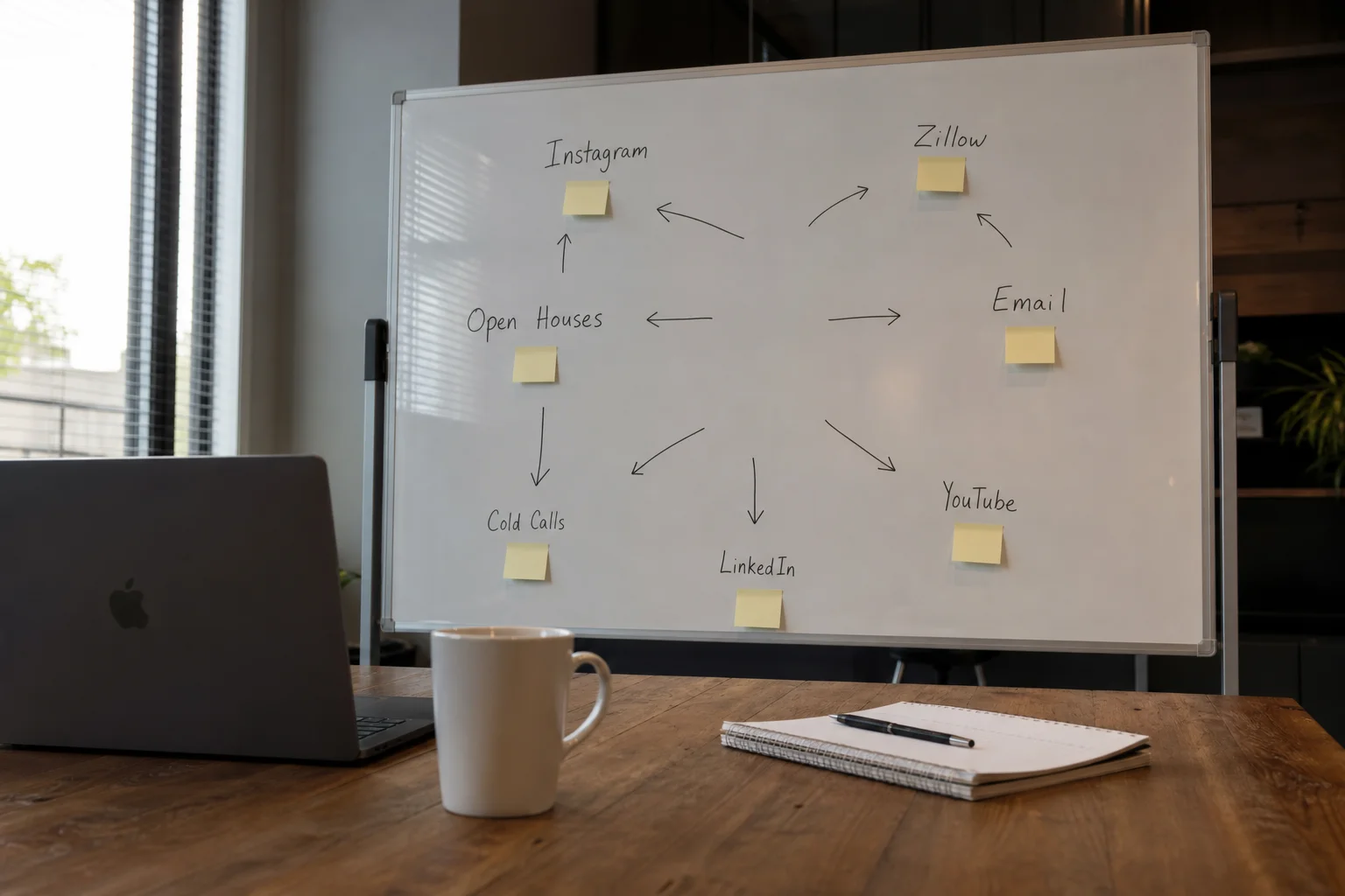 Disconnected channels like Instagram, Zillow, and open houses generate effort but not pipeline when nothing ties them to a single outcome.
