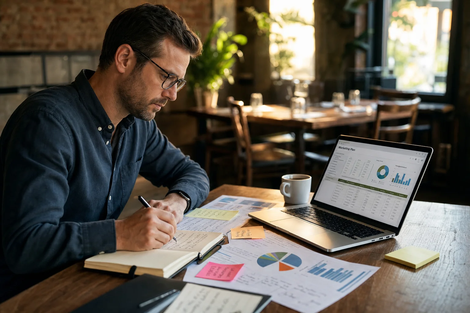The ClickMinded Marketing Strategy Generator turns the framework into a restaurant-specific plan with the business details filled in.