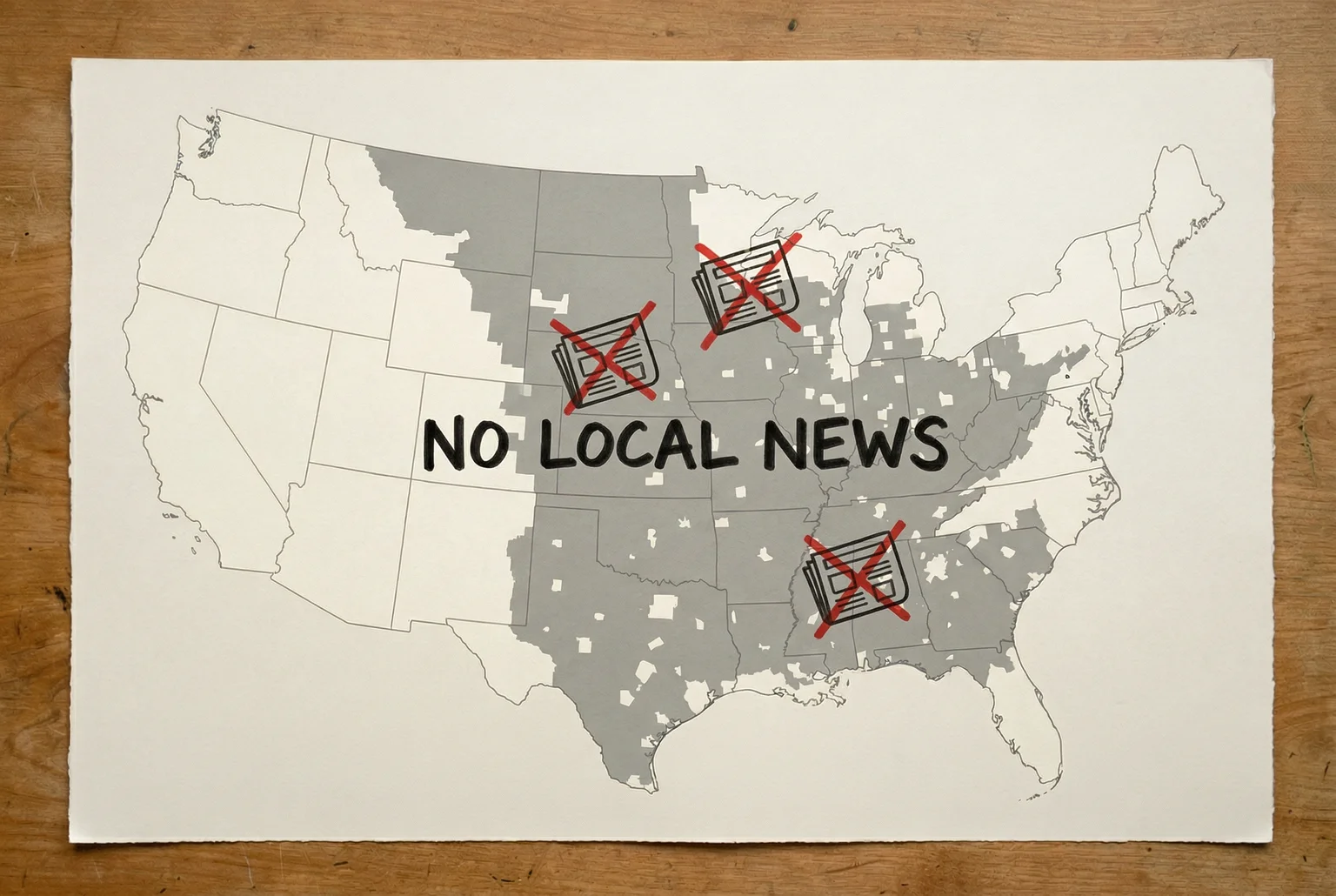 The gray zone is where local accountability journalism has already disappeared.